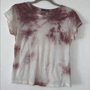 pink and white tie dye tee from Brandy Melville